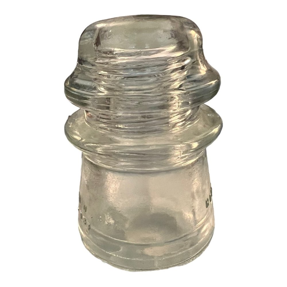 Antique Hemingray 16 Clear Glass Electric Pole Insulator  3"x4" Made USA - Picture 2 of 8